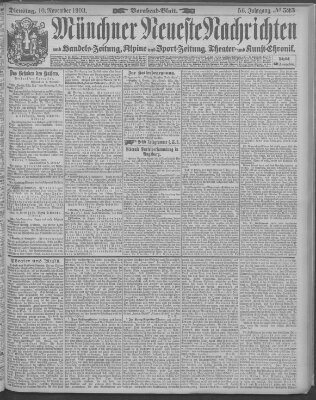 Münchner neueste Nachrichten Dienstag 10. November 1903