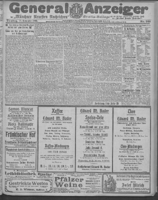 Münchner neueste Nachrichten Dienstag 10. November 1903