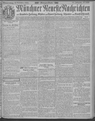 Münchner neueste Nachrichten Donnerstag 12. November 1903