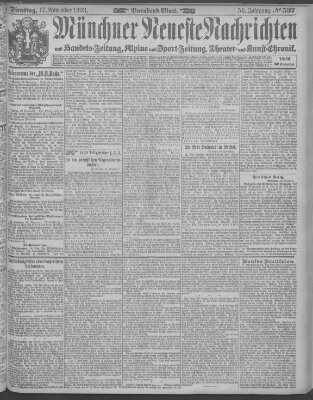 Münchner neueste Nachrichten Dienstag 17. November 1903