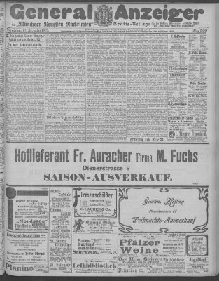 Münchner neueste Nachrichten Dienstag 17. November 1903