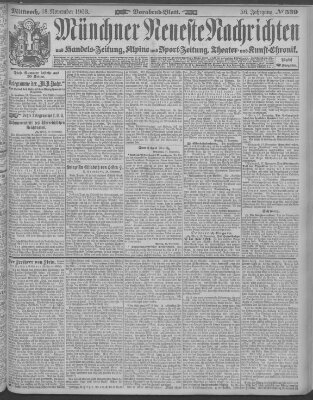 Münchner neueste Nachrichten Mittwoch 18. November 1903