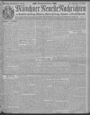 Münchner neueste Nachrichten Freitag 20. November 1903