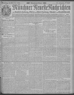 Münchner neueste Nachrichten Samstag 21. November 1903