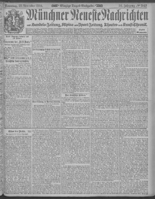 Münchner neueste Nachrichten Sonntag 22. November 1903