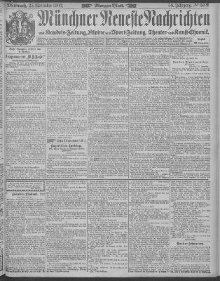 Münchner neueste Nachrichten Mittwoch 25. November 1903