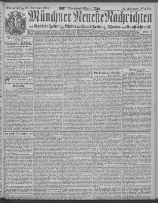 Münchner neueste Nachrichten Donnerstag 26. November 1903