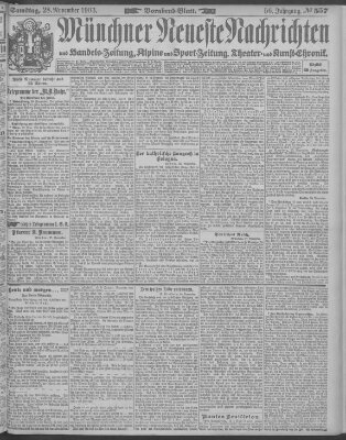 Münchner neueste Nachrichten Samstag 28. November 1903