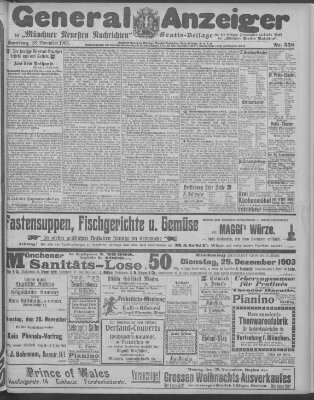 Münchner neueste Nachrichten Samstag 28. November 1903