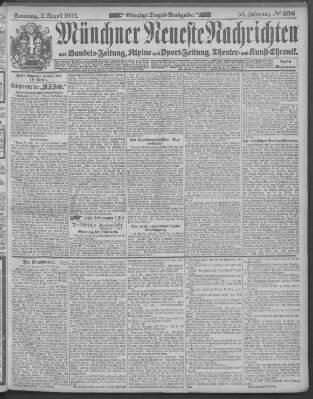 Münchner neueste Nachrichten Sonntag 2. August 1903