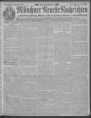 Münchner neueste Nachrichten Dienstag 4. August 1903