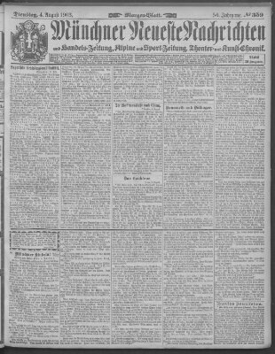 Münchner neueste Nachrichten Dienstag 4. August 1903