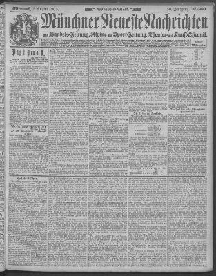 Münchner neueste Nachrichten Mittwoch 5. August 1903