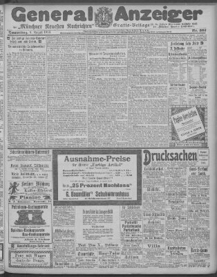 Münchner neueste Nachrichten Donnerstag 6. August 1903