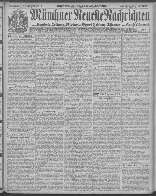 Münchner neueste Nachrichten Sonntag 16. August 1903