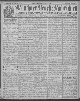 Münchner neueste Nachrichten Dienstag 18. August 1903