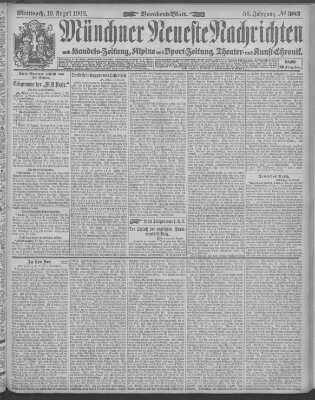 Münchner neueste Nachrichten Mittwoch 19. August 1903