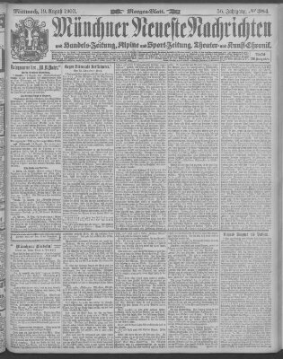 Münchner neueste Nachrichten Mittwoch 19. August 1903