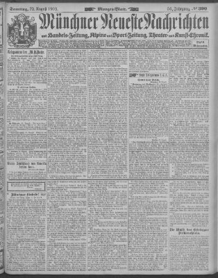 Münchner neueste Nachrichten Samstag 22. August 1903