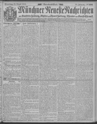 Münchner neueste Nachrichten Dienstag 25. August 1903