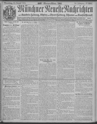 Münchner neueste Nachrichten Dienstag 25. August 1903