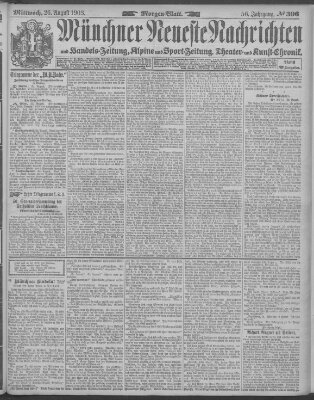 Münchner neueste Nachrichten Mittwoch 26. August 1903