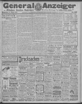 Münchner neueste Nachrichten Mittwoch 26. August 1903