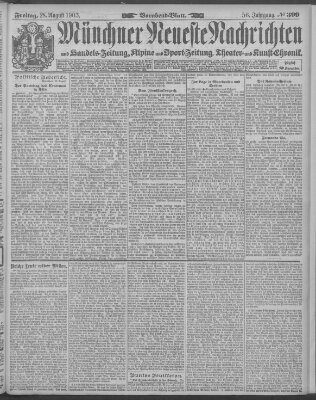 Münchner neueste Nachrichten Freitag 28. August 1903