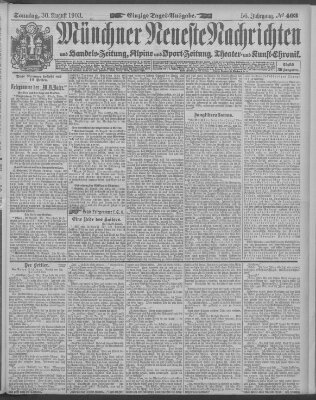 Münchner neueste Nachrichten Sonntag 30. August 1903