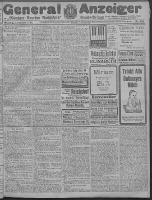 Münchner neueste Nachrichten Montag 2. November 1908