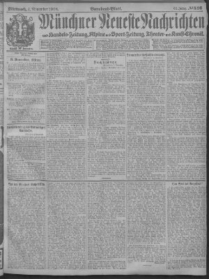 Münchner neueste Nachrichten Mittwoch 4. November 1908