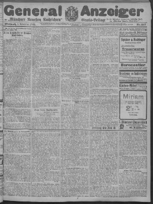 Münchner neueste Nachrichten Mittwoch 4. November 1908