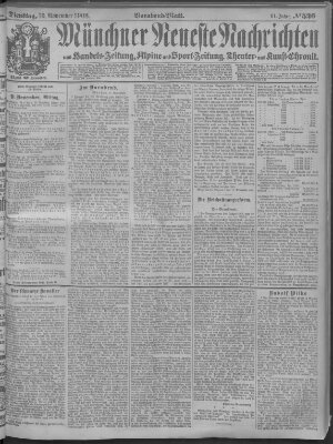 Münchner neueste Nachrichten Dienstag 10. November 1908