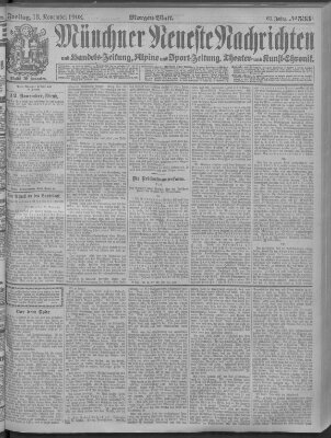 Münchner neueste Nachrichten Freitag 13. November 1908