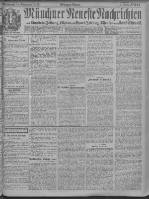 Münchner neueste Nachrichten Mittwoch 18. November 1908