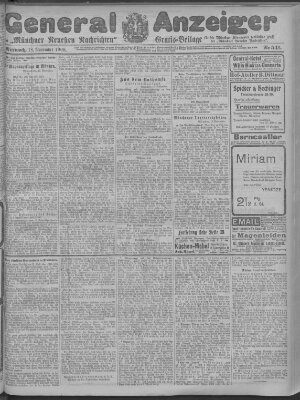 Münchner neueste Nachrichten Mittwoch 18. November 1908