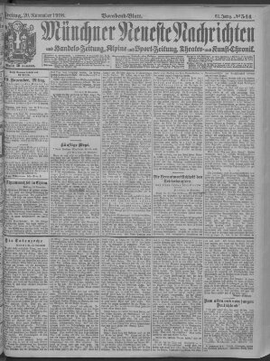 Münchner neueste Nachrichten Freitag 20. November 1908