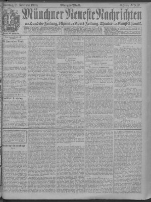 Münchner neueste Nachrichten Samstag 21. November 1908