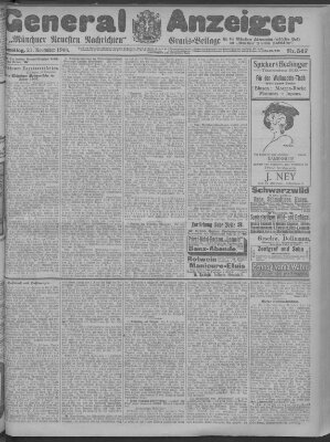 Münchner neueste Nachrichten Samstag 21. November 1908