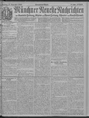 Münchner neueste Nachrichten Freitag 27. November 1908