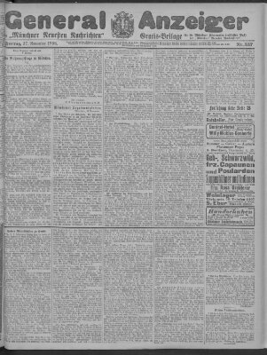 Münchner neueste Nachrichten Freitag 27. November 1908