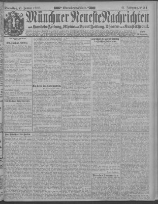 Münchner neueste Nachrichten Dienstag 21. Januar 1908