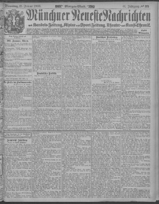 Münchner neueste Nachrichten Dienstag 21. Januar 1908