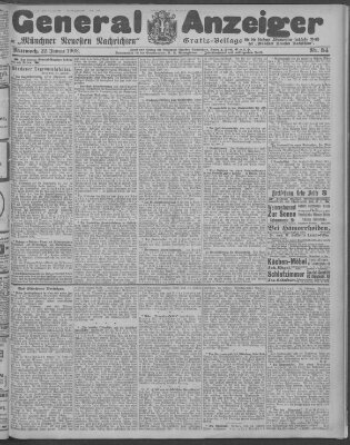 Münchner neueste Nachrichten Mittwoch 22. Januar 1908