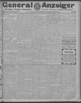 Münchner neueste Nachrichten Donnerstag 23. Januar 1908