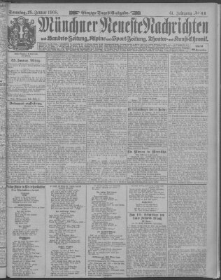 Münchner neueste Nachrichten Sonntag 26. Januar 1908