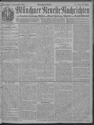 Münchner neueste Nachrichten Samstag 5. September 1908