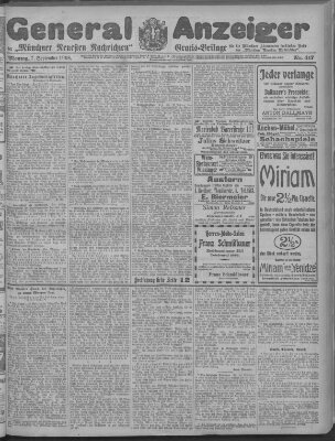 Münchner neueste Nachrichten Montag 7. September 1908