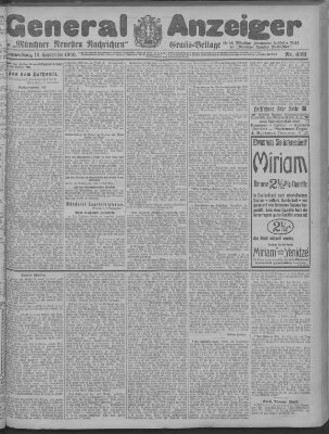 Münchner neueste Nachrichten Donnerstag 10. September 1908