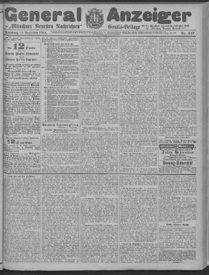 Münchner neueste Nachrichten Samstag 12. September 1908